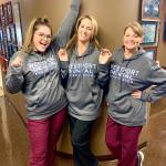 Staff in practice sweatshirts