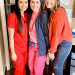 Three staff members on Valentine's day