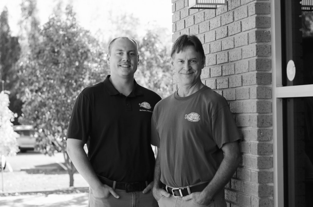 Dr. Woods & Dr. Wiedower in black and white